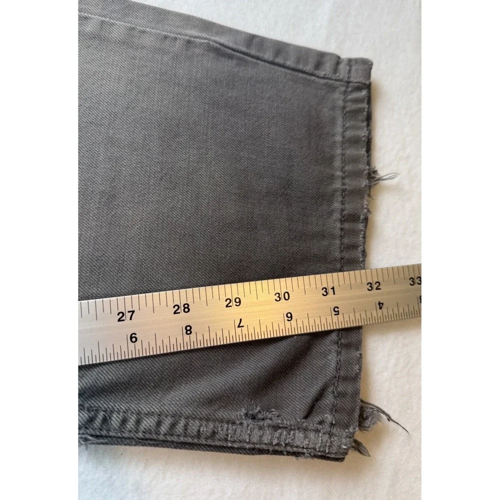 Levi's 505 Straight Fit Trashed Olive Gray Denim Jeans Size 32x32 Rips Stains